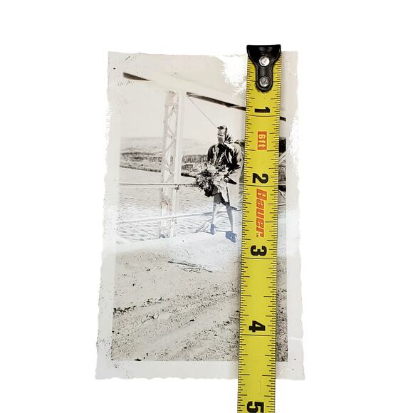 Vtg Lady Posing on Bridge Original Monochrome Photography Found - Picture 2 of 4